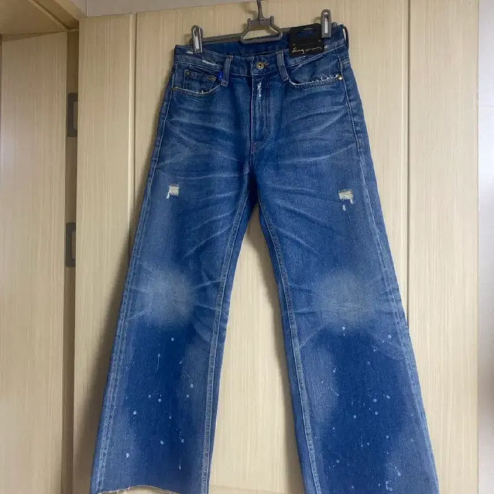 [BUNJANG] Long Wide Jeans / 새상품 미세하자 롱 와이드 청바지
