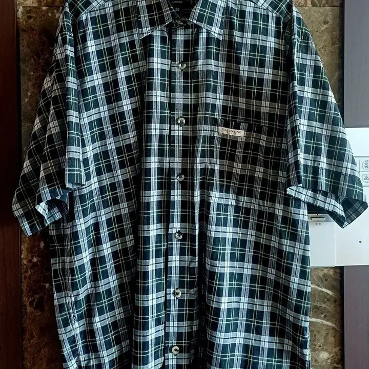[BUNJANG] Valentino Check Short Sleeve Shirt / 발렌티노 체크 반팔 남방 셔츠