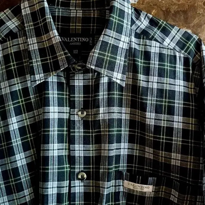 [BUNJANG] Valentino Check Short Sleeve Shirt / 발렌티노 체크 반팔 남방 셔츠