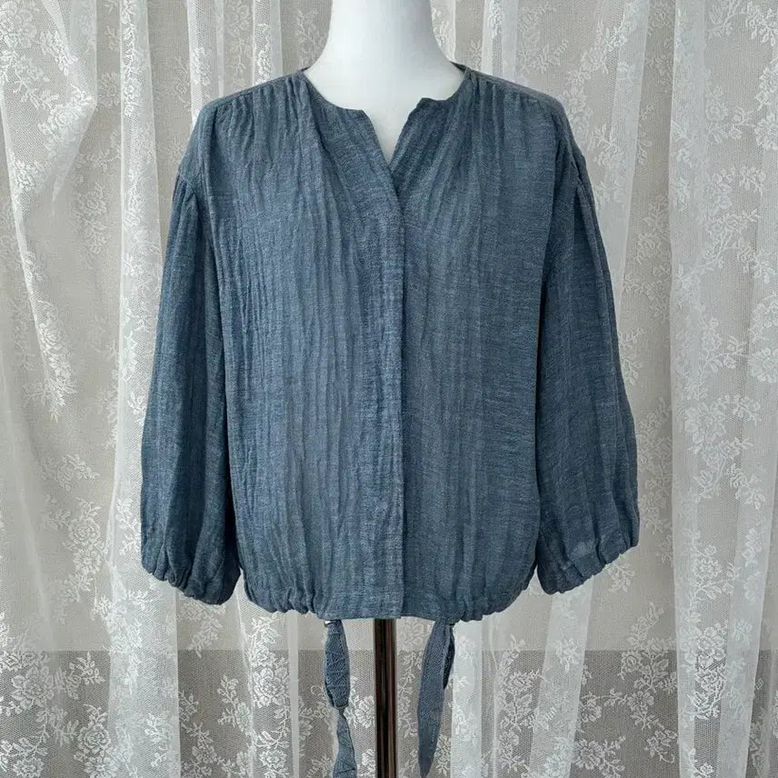 [BUNJANG] Hansum Lanvin Collection Linen Blouse / 83-94-160) 한섬 랑방컬렉션 린넨 블라우스 블루