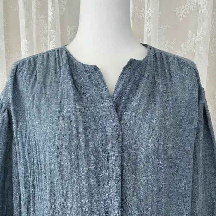 [BUNJANG] Hansum Lanvin Collection Linen Blouse / 83-94-160) 한섬 랑방컬렉션 린넨 블라우스 블루