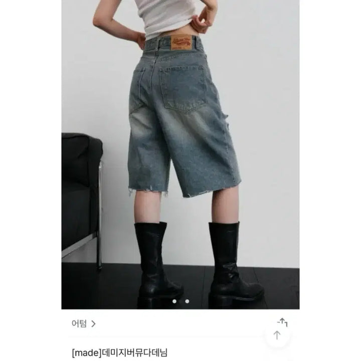 [BUNJANG] Autumn Damage Bermuda Denim Pants / 새상품) 어텀 데미지 버뮤다 데님 팬츠 지그재그 에이블리