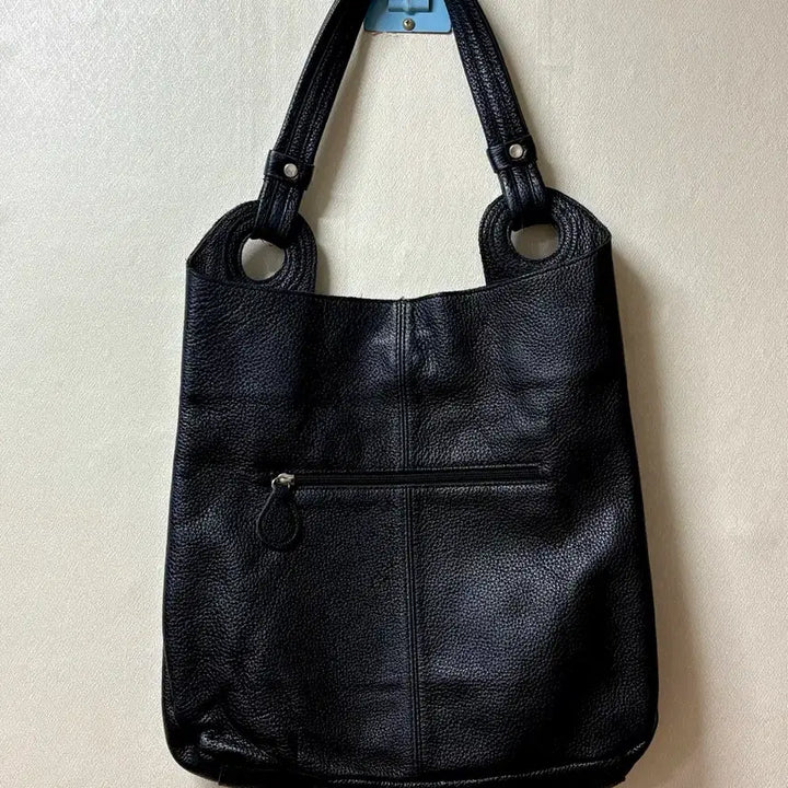 [BUNJANG] Black Leather Tote Shoulder Bag / 신상) 블랙 가죽 토트 숄더백