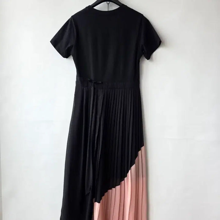 [SOLD OUT] S/시폰 플리츠 배색 원피스