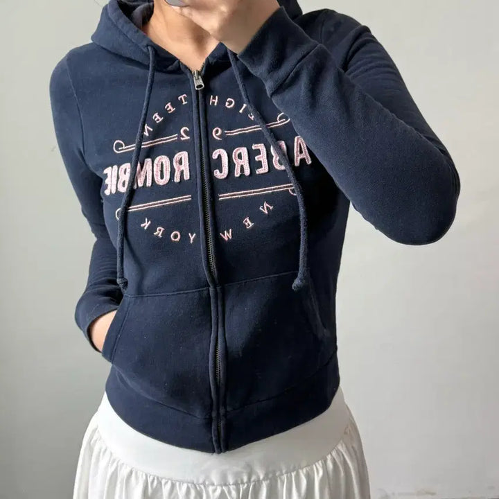 [SOLD OUT] [S] 아베크롬비 앤 피치 블루핑크 후드집업