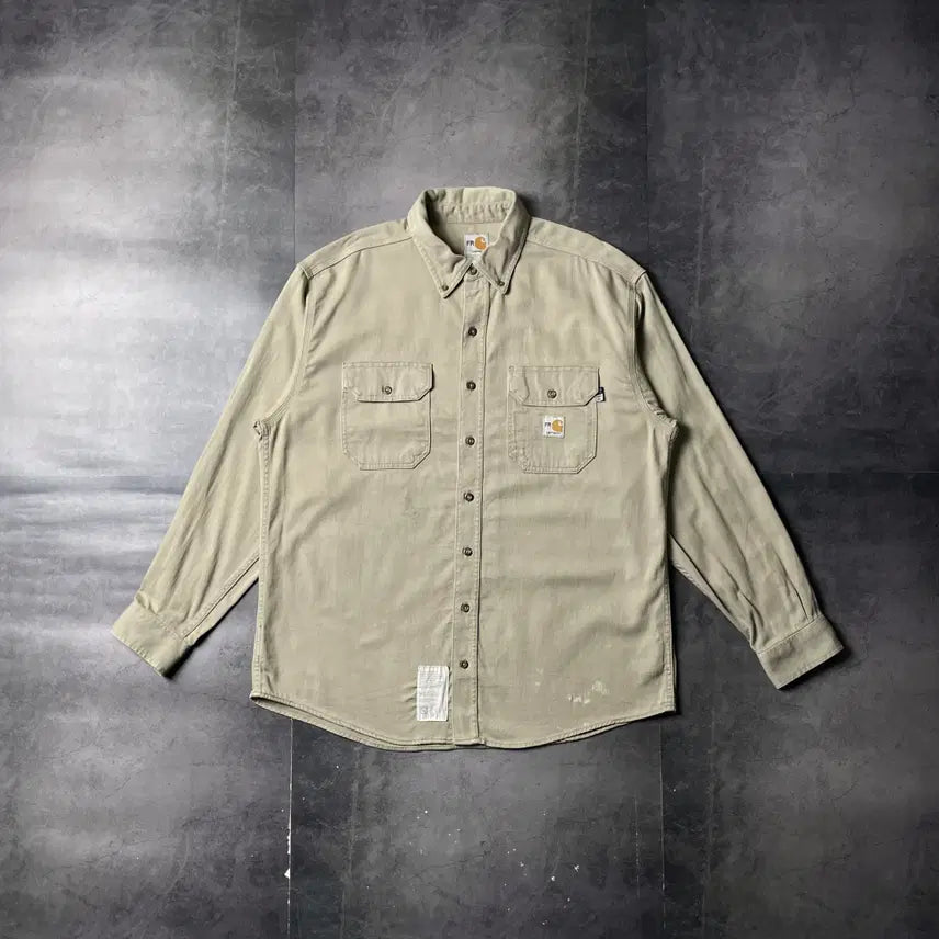 [BUNJANG] CARHARTT 칼하트 빈티지 베이지 플랩포켓 워크 셔츠 A00883 / CARHARTT 칼하트 빈티지 베이지 플랩포켓 워크 셔츠 A00883