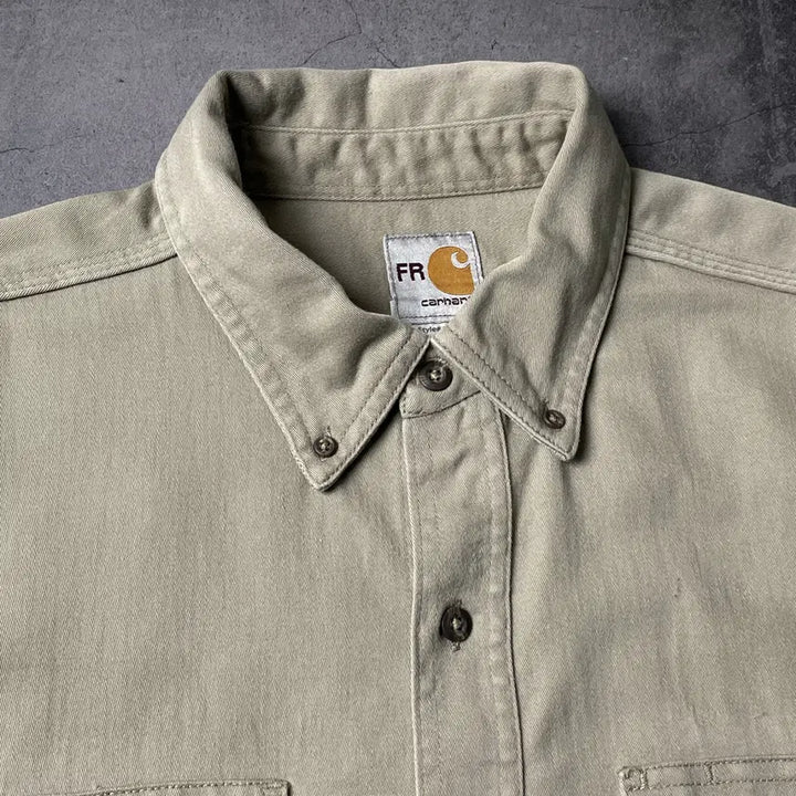 [BUNJANG] CARHARTT 칼하트 빈티지 베이지 플랩포켓 워크 셔츠 A00883 / CARHARTT 칼하트 빈티지 베이지 플랩포켓 워크 셔츠 A00883