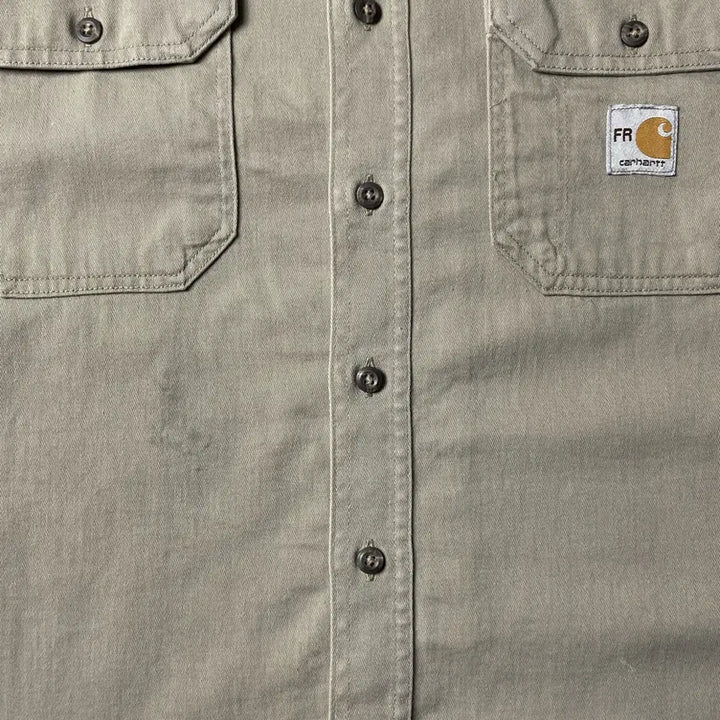 [BUNJANG] CARHARTT 칼하트 빈티지 베이지 플랩포켓 워크 셔츠 A00883 / CARHARTT 칼하트 빈티지 베이지 플랩포켓 워크 셔츠 A00883