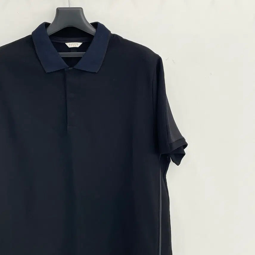 [SOLD OUT] 랑방 옴므 공용 100-105 블랙 피케 pk 반팔 티셔츠
