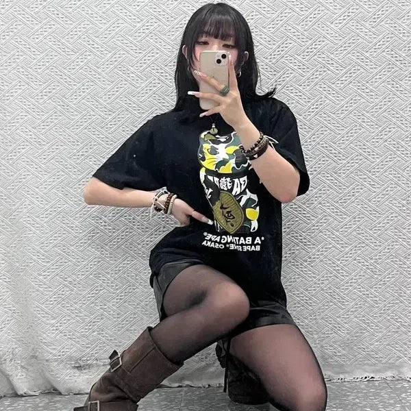[BUNJANG] 베이프 AAPE 오사카 한정판 마네키네코 반팔티 L C11093 / 베이프 AAPE 오사카 한정판 마네키네코 반팔티 L C11093