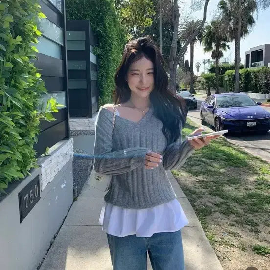 [BUNJANG] 시예 프롬브이넥 니트 / 시예 프롬브이넥 니트