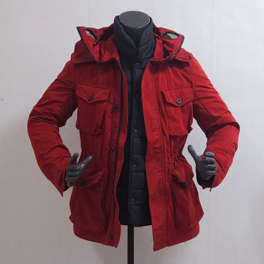 [SOLD OUT] CP 씨피컴퍼니 고글 후드 레드 패딩점퍼