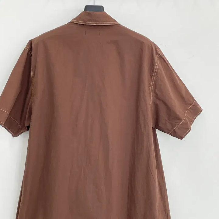 [SOLD OUT] 스튜디오톰보이 여성f 브라운 코튼 오버핏 반팔 롱 원피스