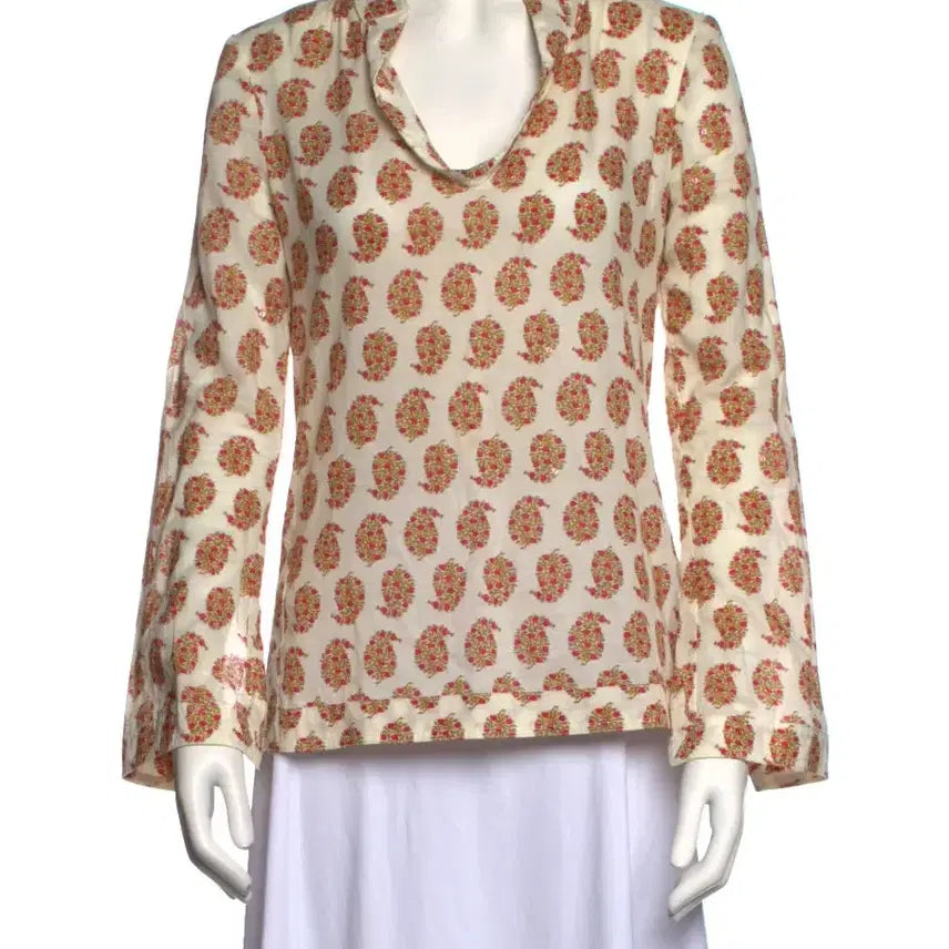 [BUNJANG] TORY BURCH 토리버치 시어코튼 페이즐리패턴 시그니처 튜닉 탑 / TORY BURCH 토리버치 시어코튼 페이즐리패턴 시그니처 튜닉 탑
