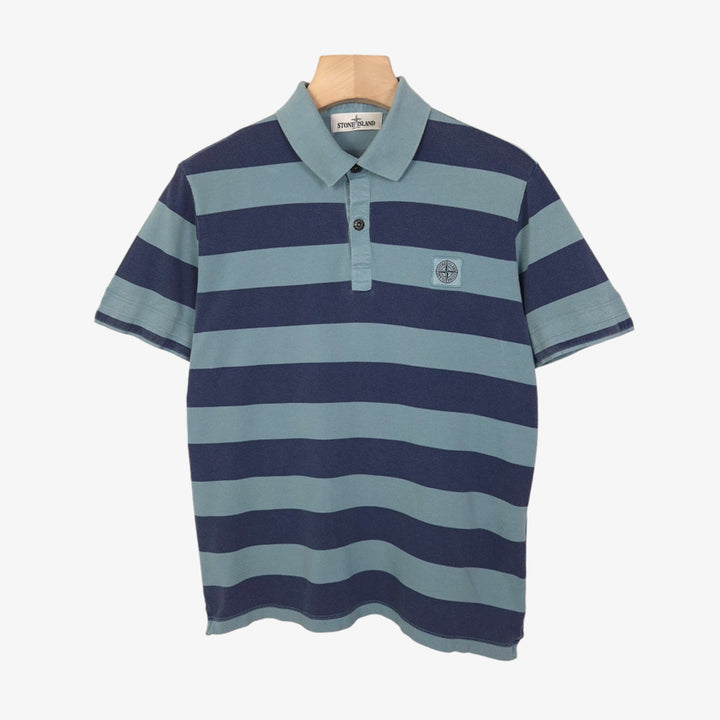 [SOLD OUT] [95-100] 스톤 아일랜드 네이비 배색 반팔 피케셔츠