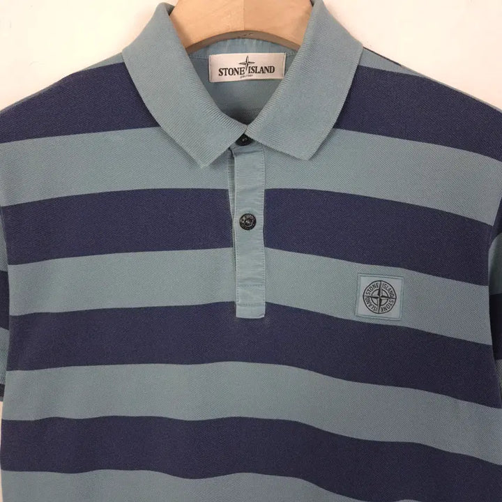 [SOLD OUT] [95-100] 스톤 아일랜드 네이비 배색 반팔 피케셔츠