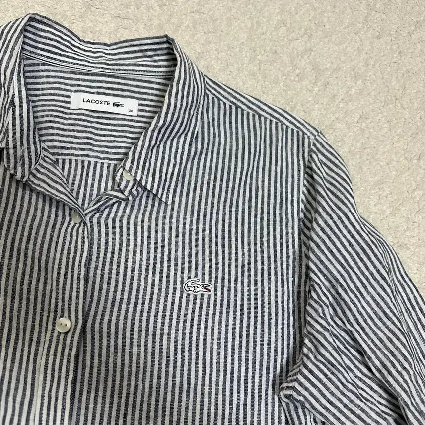 [SOLD OUT] 라코스테 린넨 셔츠 스트라이프 여성 100