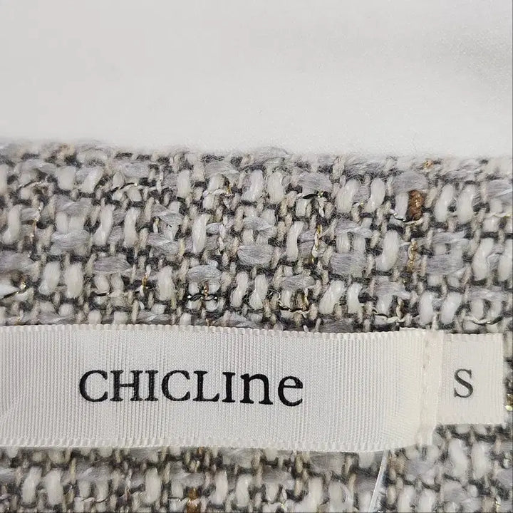 [BUNJANG] [새상품] CHICLINE 배색 카라 보석 버튼 트위드 원피스 S / [새상품] CHICLINE 배색 카라 보석 버튼 트위드 원피스 S