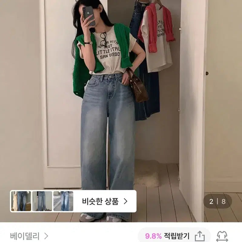 [BUNJANG] Vadeley Wide Denim Pants Vintage Blue / 베이델리 와이드 데님 팬츠 빈티지중청
