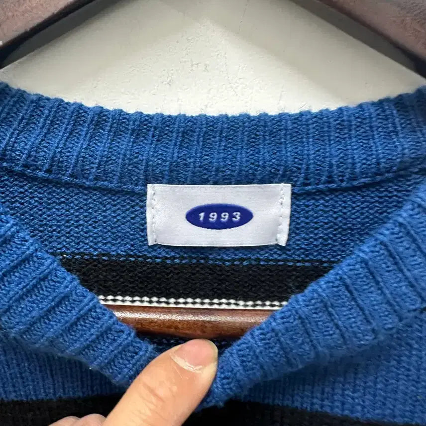 [BUNJANG] Arabia Vintage Stripe Knit Sweater / [만원 아라비아빈티지] 1993 스트라이프 니트 블루 F