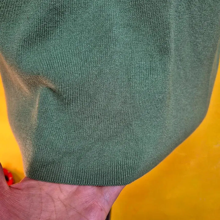 [BUNJANG] H&amp;M Ribbed Knit T-Shirt Green / H&amp;M 반팔 골지 니트 티셔츠 그린
