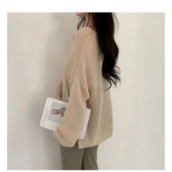 [SOLD OUT] 베이지 여름 부클 니트