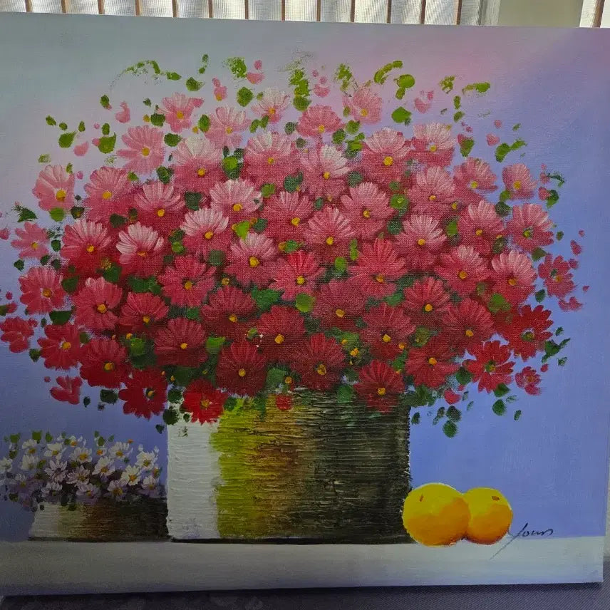 [BUNJANG] 윤영 서양화가 국화 유화 그림 / 윤영 서양화가 국화 유화 그림