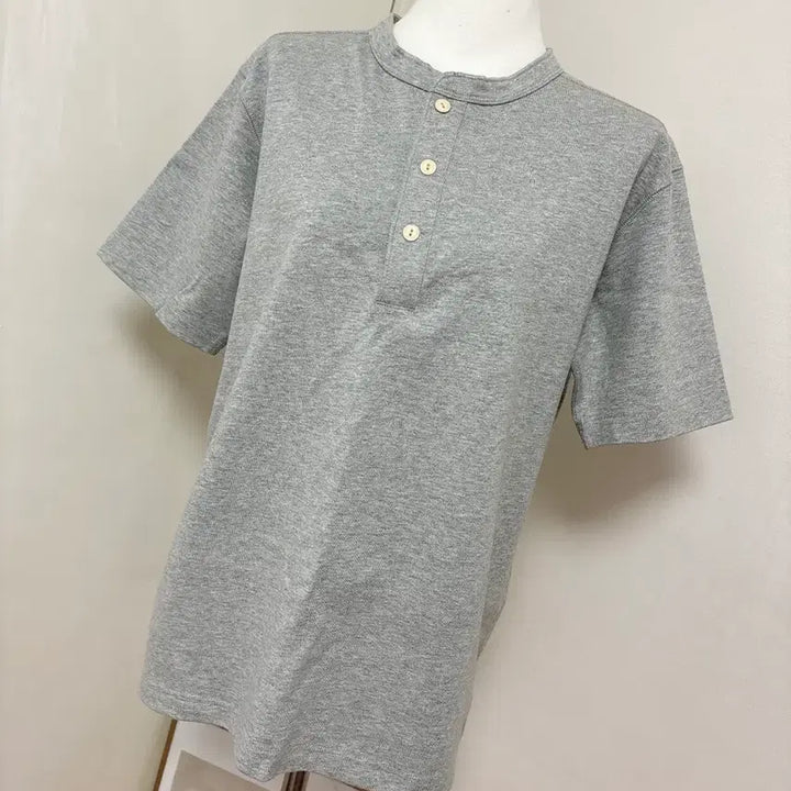 [SOLD OUT] 브론슨 10.6oz 코튼 헨리 헨리넥 반팔티 L 그레이 (구매가 36,5