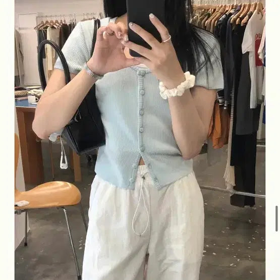 [BUNJANG] Love By Mood Button Cardigan Soda / (새상품) 러브바이무드 버튼 가디건 소다