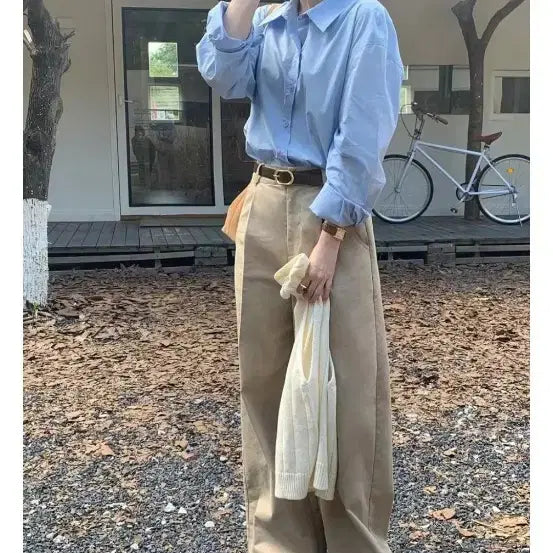 [BUNJANG] Ivory Wide Pin Tuck Pants / 아이보리 와이드 핀턱 팬츠