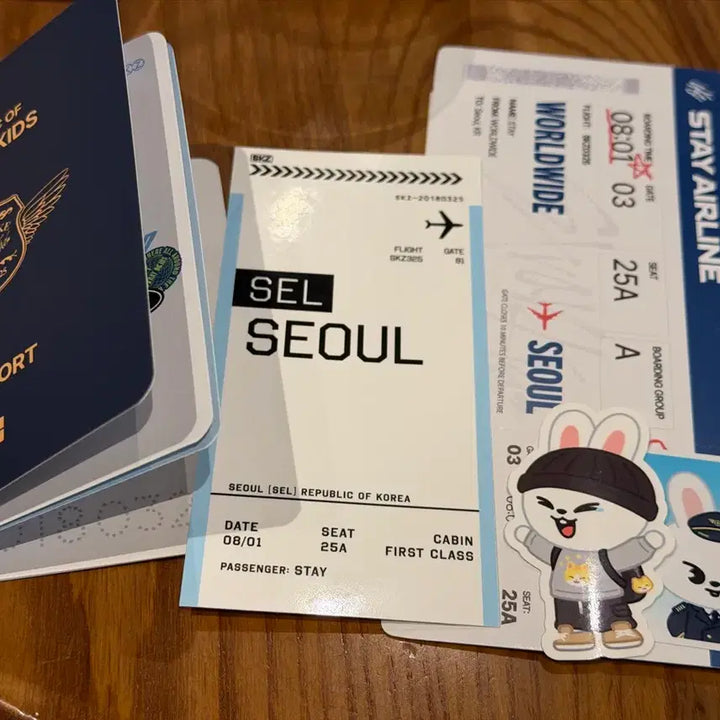 [SOLD OUT] 스트레이키즈 스키즈 팝업 특전 리노 리빗 증명사진 스티커 보딩패스 티켓