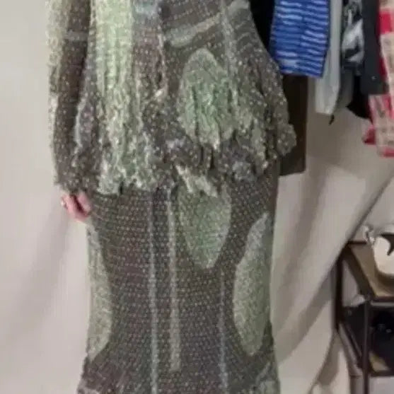 [BUNJANG] Ethnic Pattern Shirt Skirt Set / 에스닉 패턴 셔츠 스커트 셋업