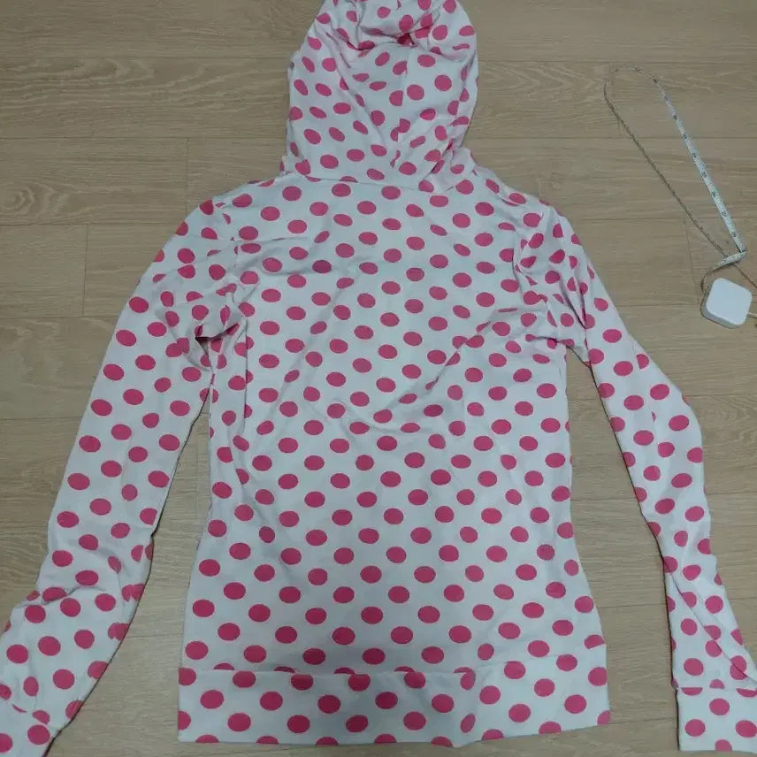 [SOLD OUT] Y2K 핑크 도트/땡땡이 슬림핏 후드집업