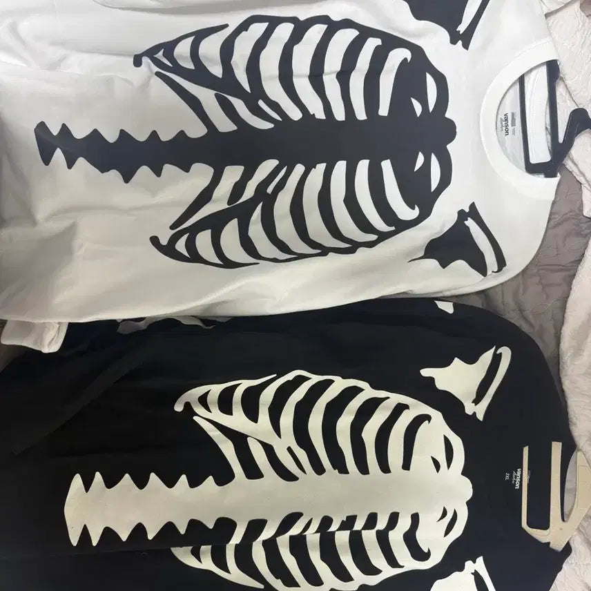 [BUNJANG] Vanson Skull Bone Print Long Sleeve T-Shirt / Vanson 해골 뼈 프린팅 긴팔 티셔츠