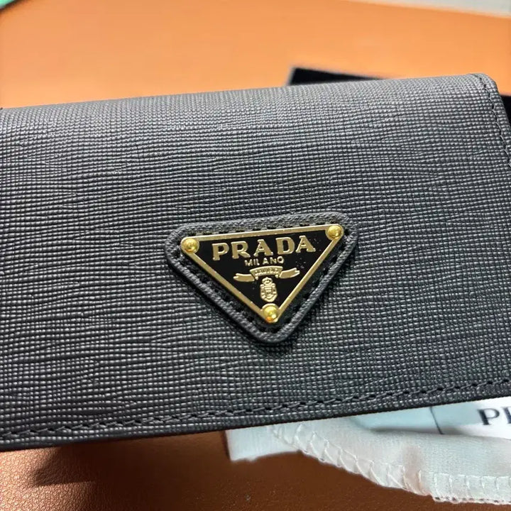 [BUNJANG] Prada Saffiano Leather Card Holder Black Full Set / 프라다 블랙 사피아노 카드지갑 풀박스