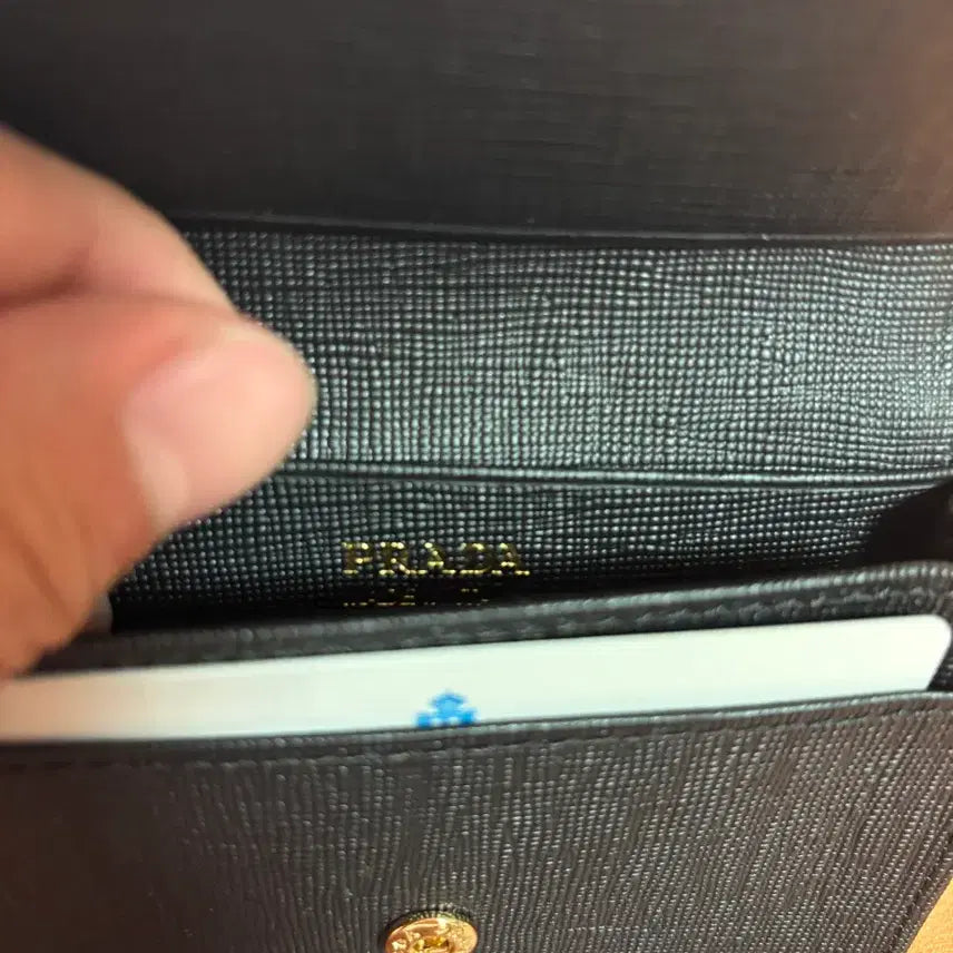 [BUNJANG] Prada Saffiano Leather Card Holder Black Full Set / 프라다 블랙 사피아노 카드지갑 풀박스