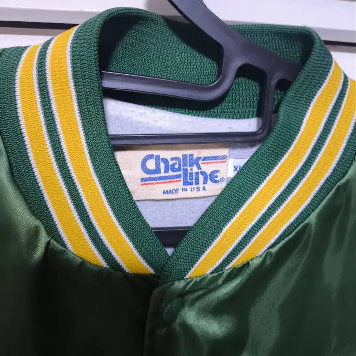 [BUNJANG] XL Chalk Line Stadium Satin Varsity Jacket / xl 초크라인 스타디움 사틴 바시티자켓