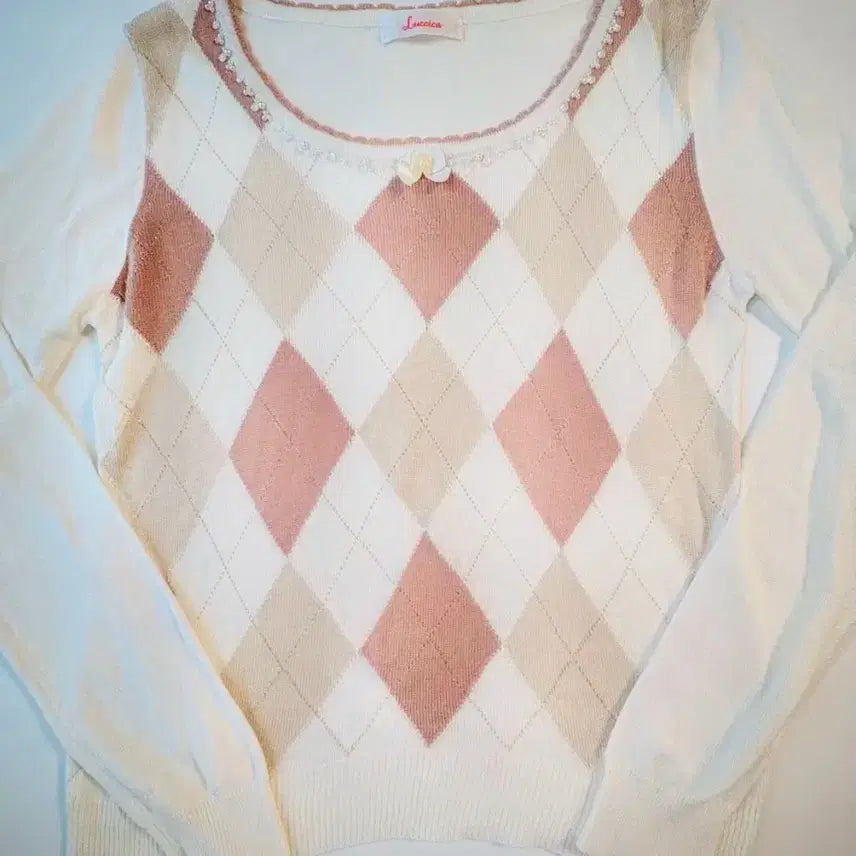 [BUNJANG] Luccica Argyle Knit Cardigan / Luccica 아가일 니트 가디건