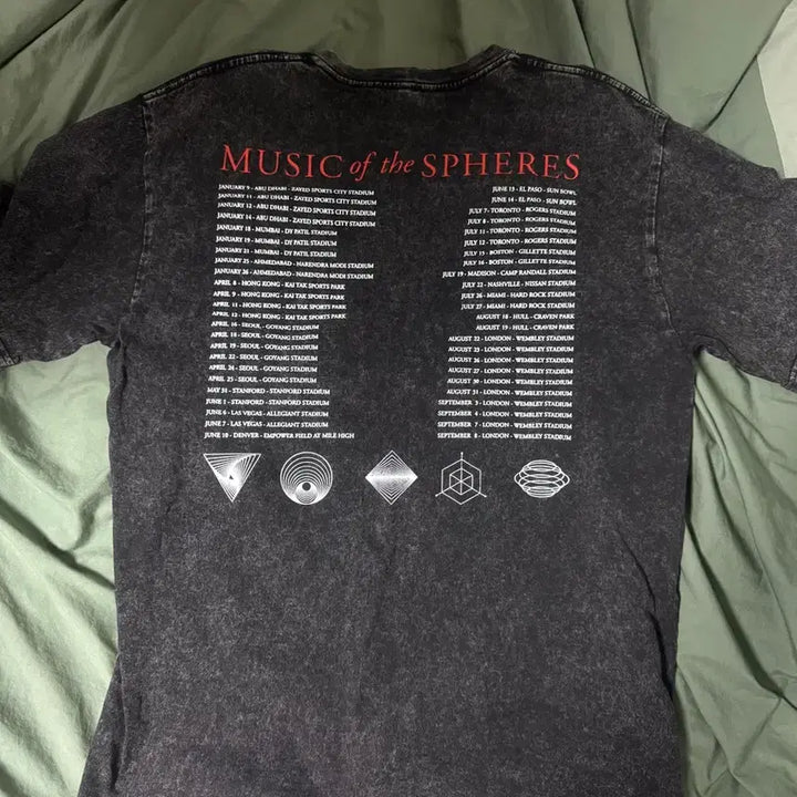 [BUNJANG] Coldplay Alien Radio Washed T-Shirt / [M] 콜드플레이 Alien Radio 워싱 티셔츠