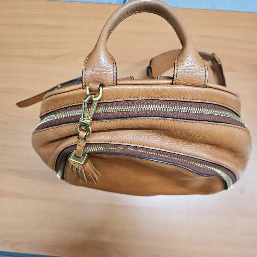 [BUNJANG] Beanpole Leather Backpack Brown / 빈폴 가죽 백팩 브라운색상