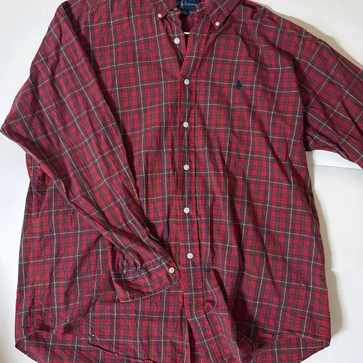 [BUNJANG] Polo Ralph Lauren Red Check Shirt / 폴로 랄프로렌 레드 체크 남방