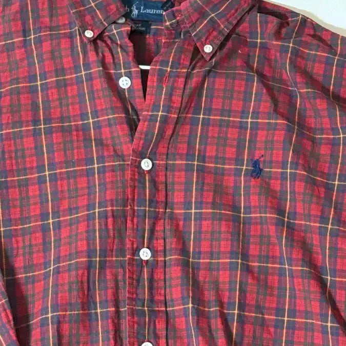 [BUNJANG] Polo Ralph Lauren Red Check Shirt / 폴로 랄프로렌 레드 체크 남방