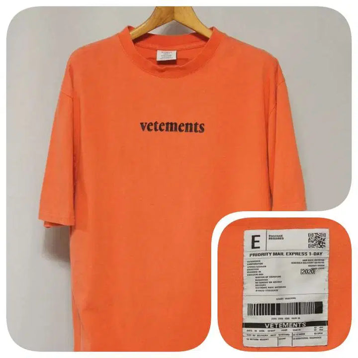 [BUNJANG] VETEMENTS Orange Short Sleeve Round Neck T-Shirt Men&