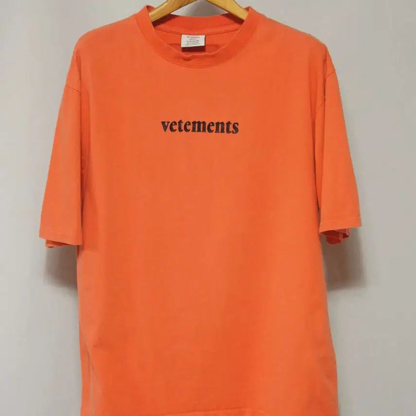 [BUNJANG] VETEMENTS Orange Short Sleeve Round Neck T-Shirt Men&