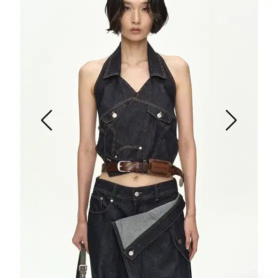 [BUNJANG] Andersson Bell Upside-Down Indigo Denim Halter Top / 앤더슨벨 upside-down indigo denim halter top