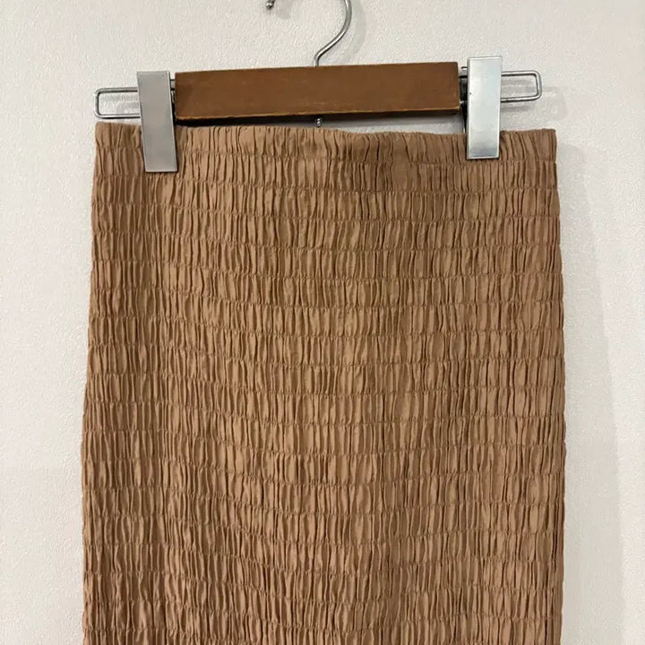 [BUNJANG] TIME Postmodern Shirring Long Skirt Brown / 타임 포스트모던 셔링 롱 스커트 브라운 64-94