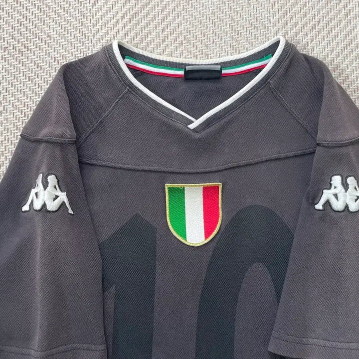 [BUNJANG] Kappa Italy Tricolor Shield Numbering Football Jersey J04418 / 카파 이탈리아 트리컬러 실드 넘버링 풋볼 저지 J04418