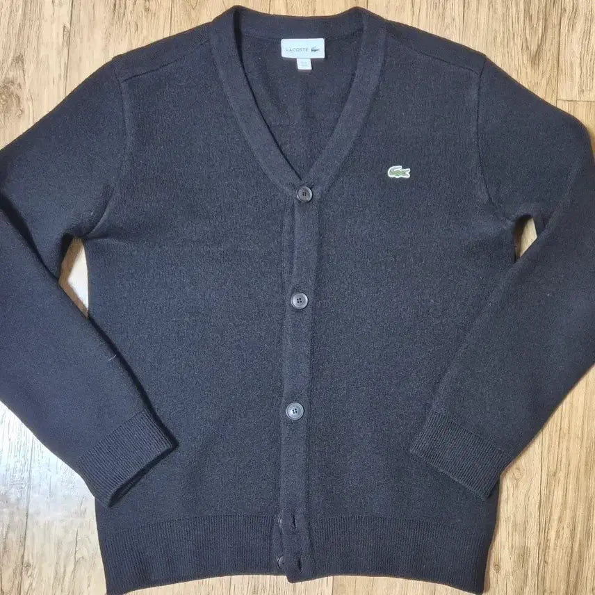 [BUNJANG] Lacoste Black Wool Blend Cardigan Size 95 / 라코스테 블랙 방모 가디건 95사이즈