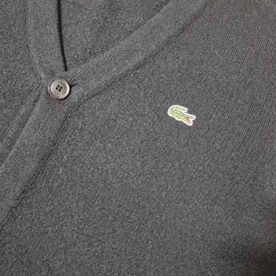 [BUNJANG] Lacoste Black Wool Blend Cardigan Size 95 / 라코스테 블랙 방모 가디건 95사이즈