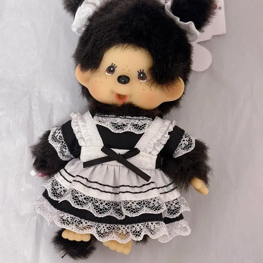 [BUNJANG] Authentic Lace Monchhichi Keychain / 정품 레이스 몬치치 키링